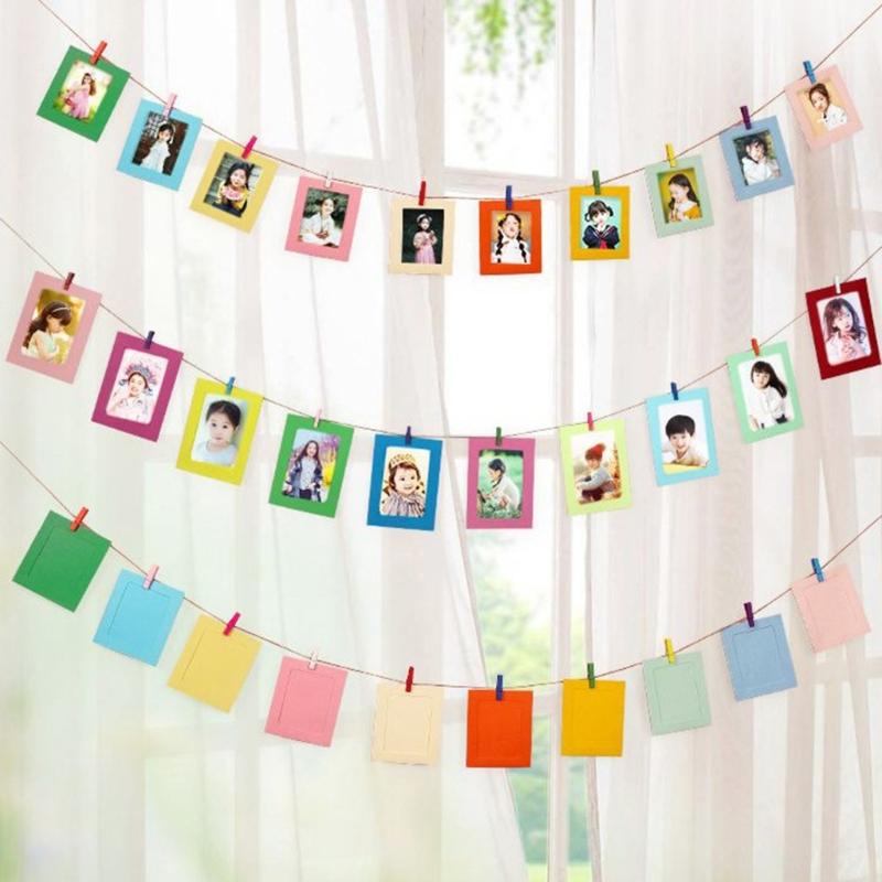 Photo Hanging Paper Display Set, 10 Pack 6 in Size for Home Display, Party Use and Travel Photo Presentation Each Day