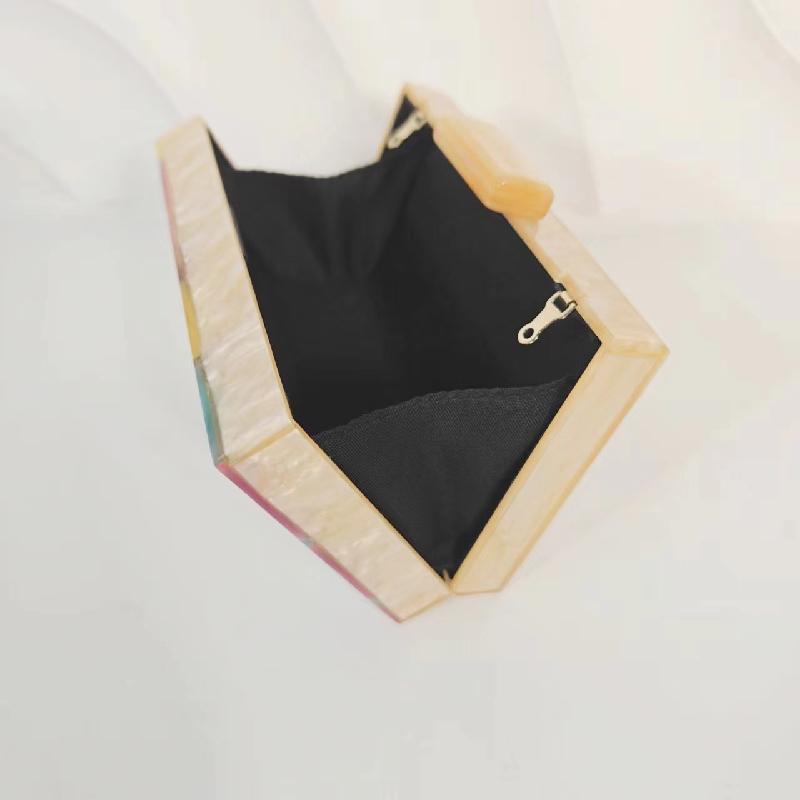 Clutch Shoulder Banquet Acrylic Evening Bag Contrasting Colors Crossbody Patchwork Wedding New Women's Bag Casual Famous Brands
