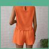 Casual Women Sleeveless Outfit Set With Button Detailing For Spring
