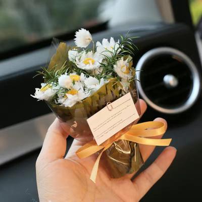 Yousheng Artificial Flower Compact Design Fragrance Deodorizer Romantic Roses Dried Flowers Car Air Vent Freshener Auto Scent