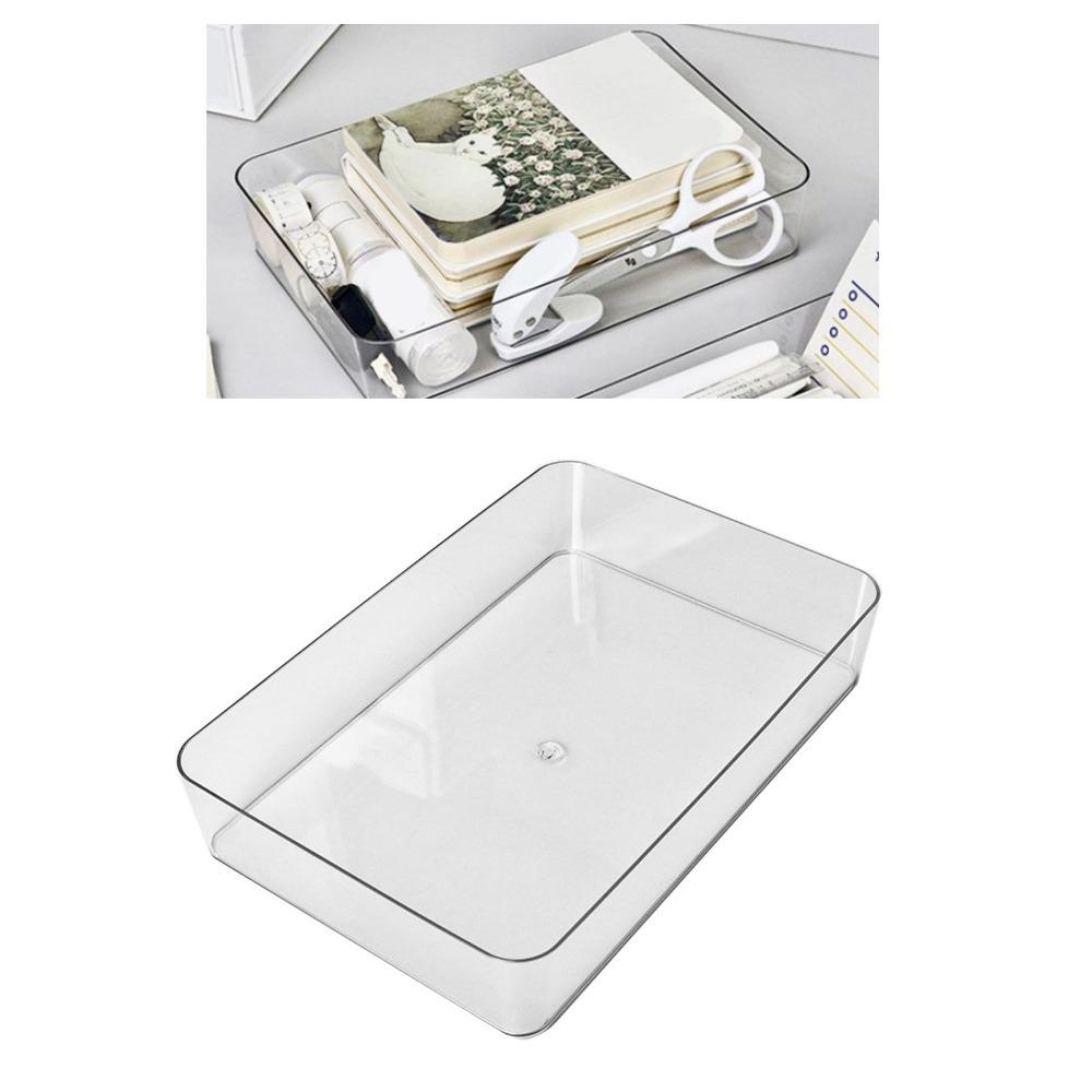 Clear Storage Bin Divider Plastic Drawer Organizer Tray Drawer Tray  Stationery Organization