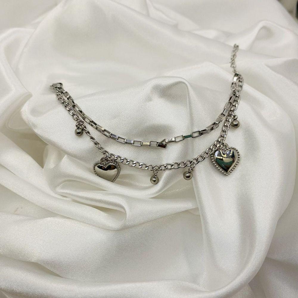 

Retro Heart Pendant Bracelet Punk Style Hand Jewelry Ins Hand Chain Women золотой