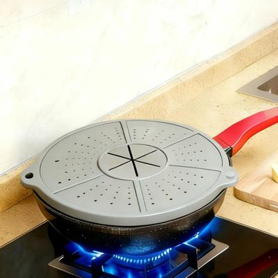 Silicone Splash Guard for Frying Pan Foldable Bacon Cooking Oil Splash Cover Splatter Guards for Home Kitchen Cooking