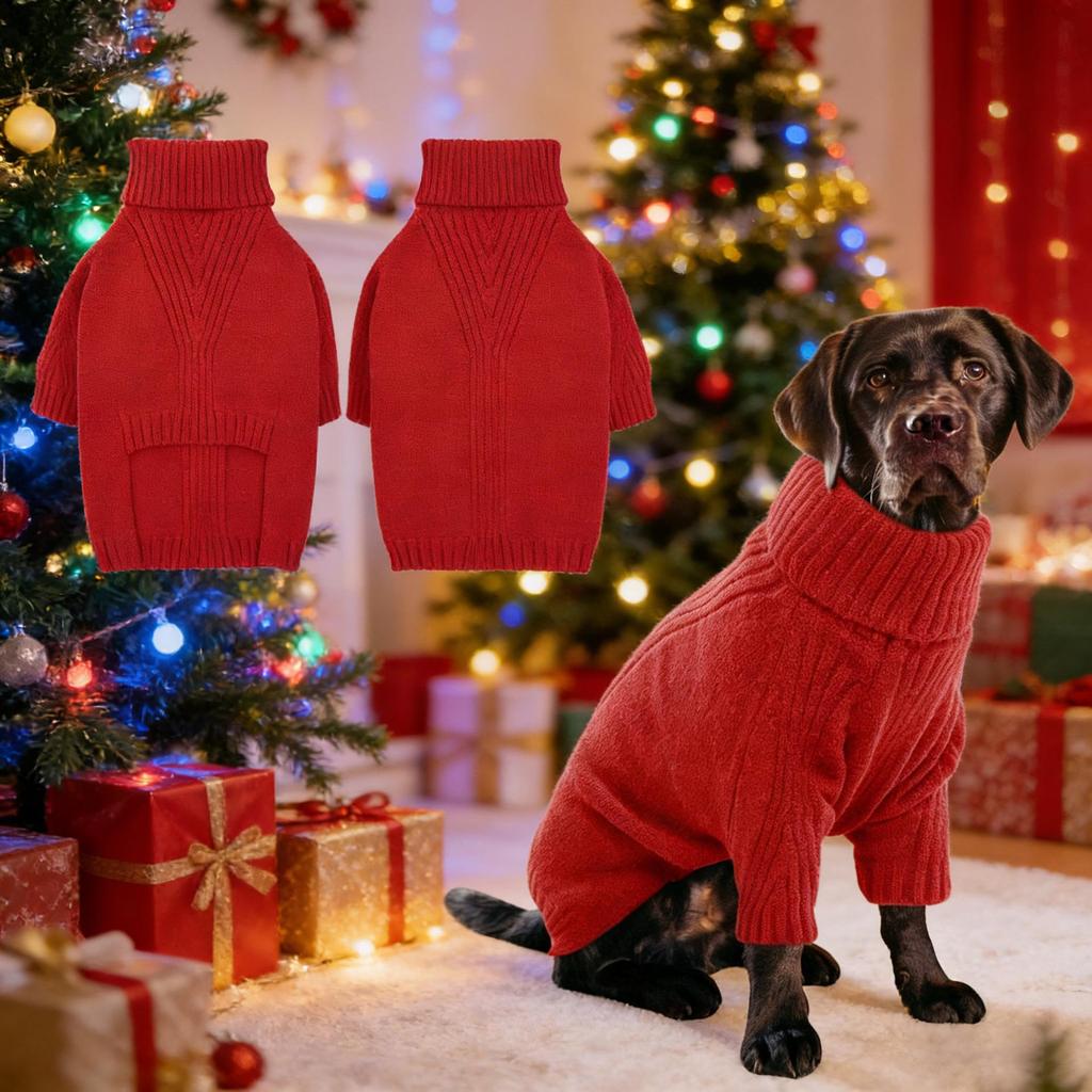 Extra Large High Neck Knitted Dog Sweater with Legs for Autumn/Winter (4XL-5XL)