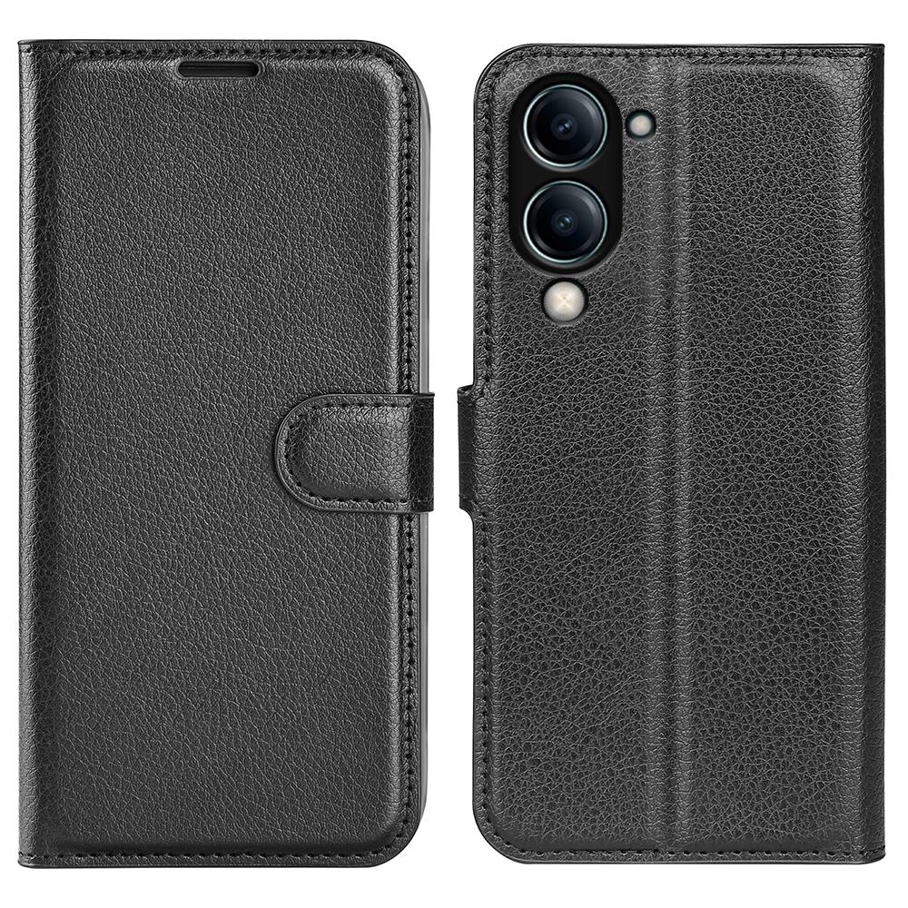 For vivo Y04 4G Case Litchi Texture Shockproof Leather Wallet Phone Cover