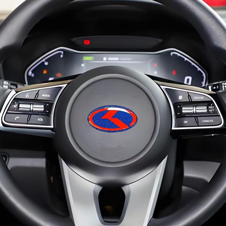 1 pièce Autocollant Emblème Volant Fibre de Carbone K 3D Volant de Voiture Emblème Intérieur de Voiture Accessoires de Style de Voiture Pour KIA