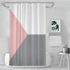Pink and Grey Geometric Shower Curtain – Modern Minimalist Design, Color Block Art, Polyester, Includes Hooks