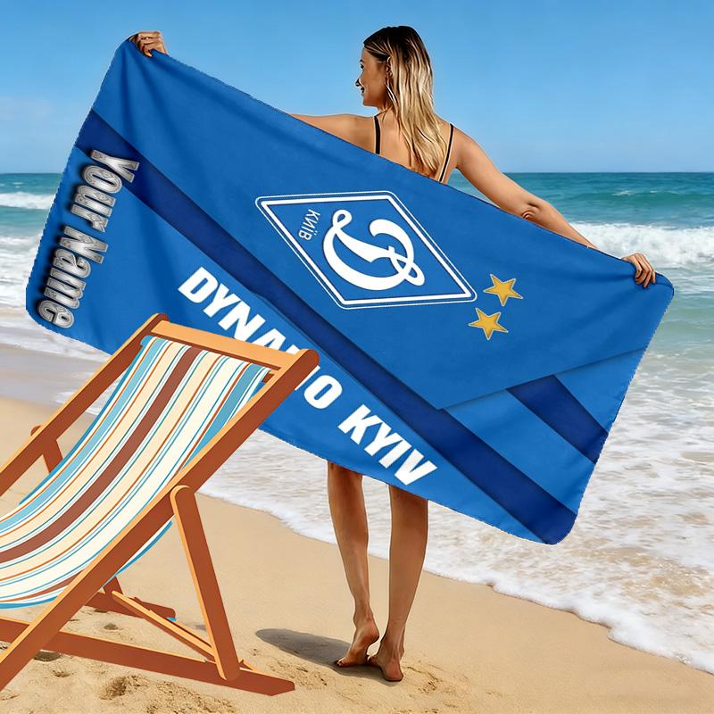 Name Custom FC Dynamo Moscow Print Beach Towel, Large Soft Quick Dry Towel for Beach Camping Swimming