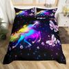 Unicorn Duvet Cover Twin King Cartoon Castle Comforter Cover Dreamy Magical Animal Bedding Set Rainbow Stars Bedspreads Cover