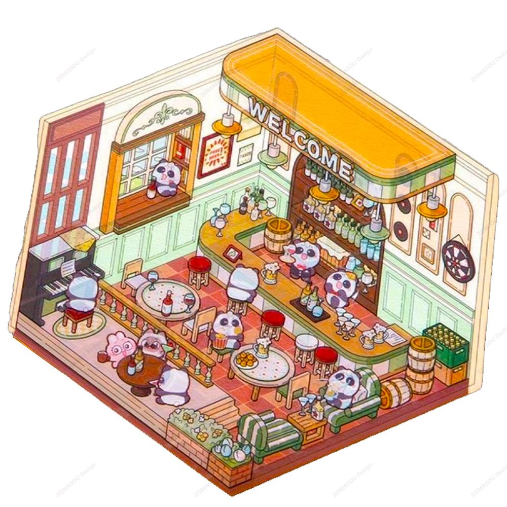 Cute 3D Diy Miniature Scene Landscaping Stickers Three-dimensional Sticker Visual Stacking Christmas Gift For Child Student