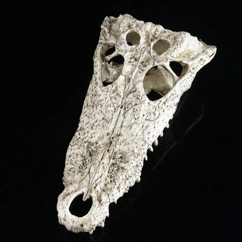 Aquarium Decor Resin Crafts Dinosaur Crocodile Skull Fish Tank Ornament Underwater Landscape