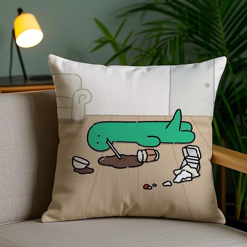Cartoon Art Joguman Cushion Cover Soft Short Plush Double-Sided Printing Home Decor Machine Washable Pillow Case Gift