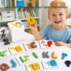 Montessori Holz Tier Buchstaben Puzzle: Lernspielzeug für das frühe Englischlernen von Kindern