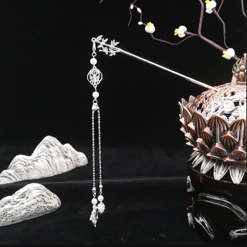 Chinese Style Vintage Hairpin Elegant Flower Vine Jade Stone Hair Stick Hanfu Cheongsam Evening Dress Hair Decor Accessories
