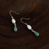 Elegant Retro Hanfu Freshwater Pearl Earrings - Morning Dew Chinese Style