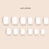 24Pcs Fake Nails White French Flower Pattern Pre-Cut Acrylic Press On Nails with Tropical Floral Design for Women Daily Party Wear