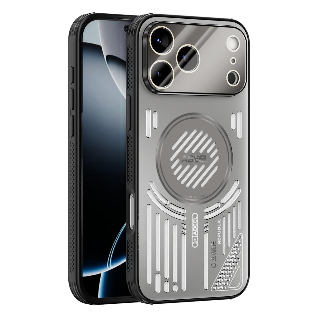For iPhone 17 Pro Magnetic Case Aluminium Alloy+PC+TPU Hollow Heat Dissipation Phone Cover