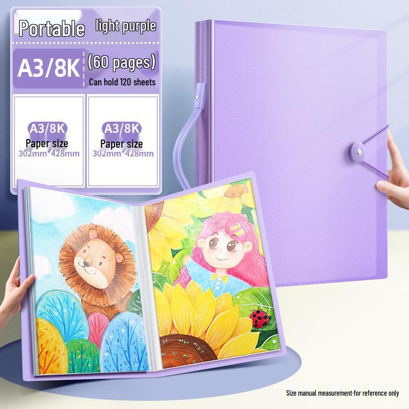 A3 Children's Art Portfolio: 8K Volume for Paintings, Certificates & Drawings