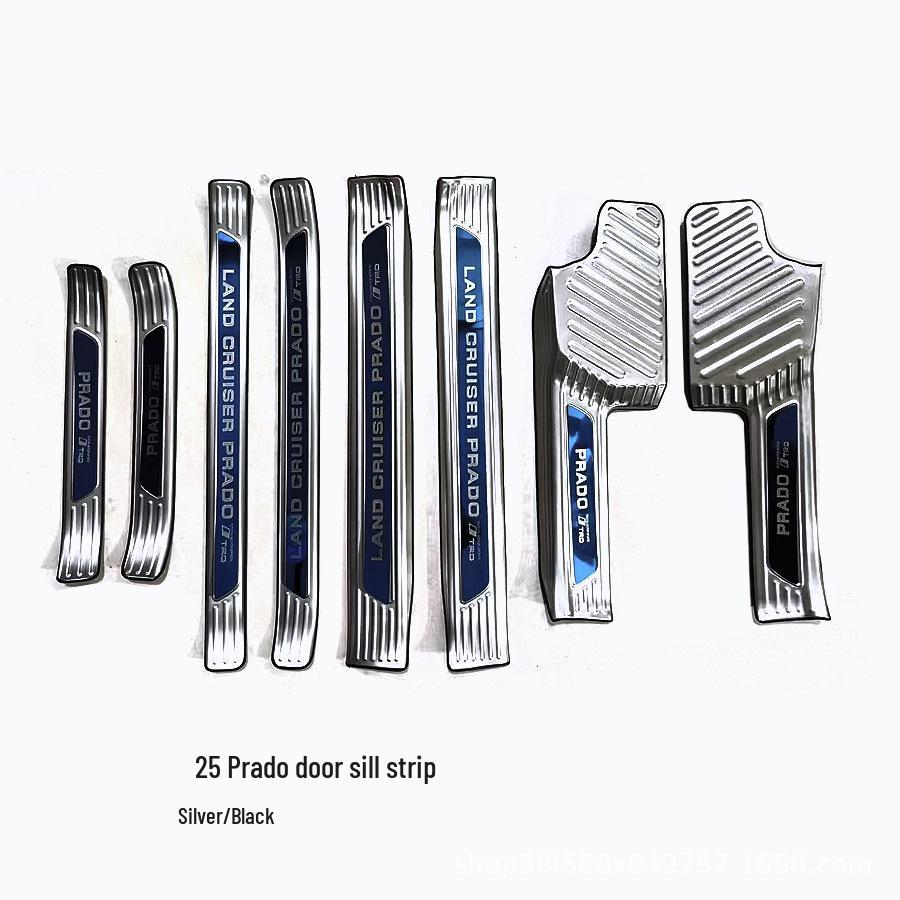 2024 Toyota Prado Door Sill Strips, Welcome Pedals, Interior & Exterior Rear Skid Plate Mod Stickers.