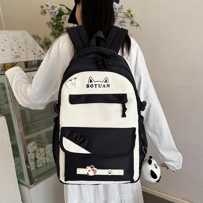 Schoolbag schoolbag female ins cute junior high school students versatile contrasting color backpack simple small fresh casual large capacity backpack
