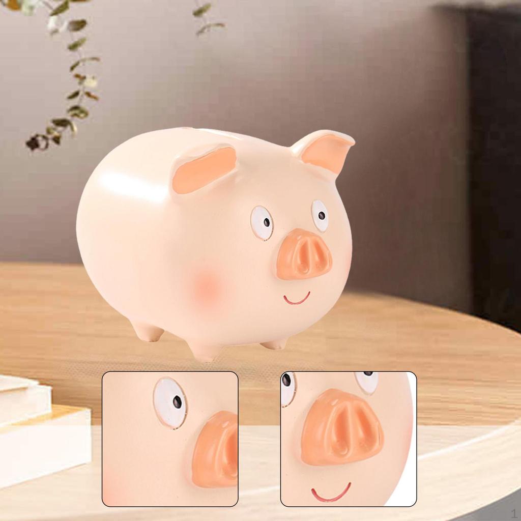 Piggy Bank Money Saving Box Table Centerpiece Animal Decoration Pig Statue for Office Living Room
