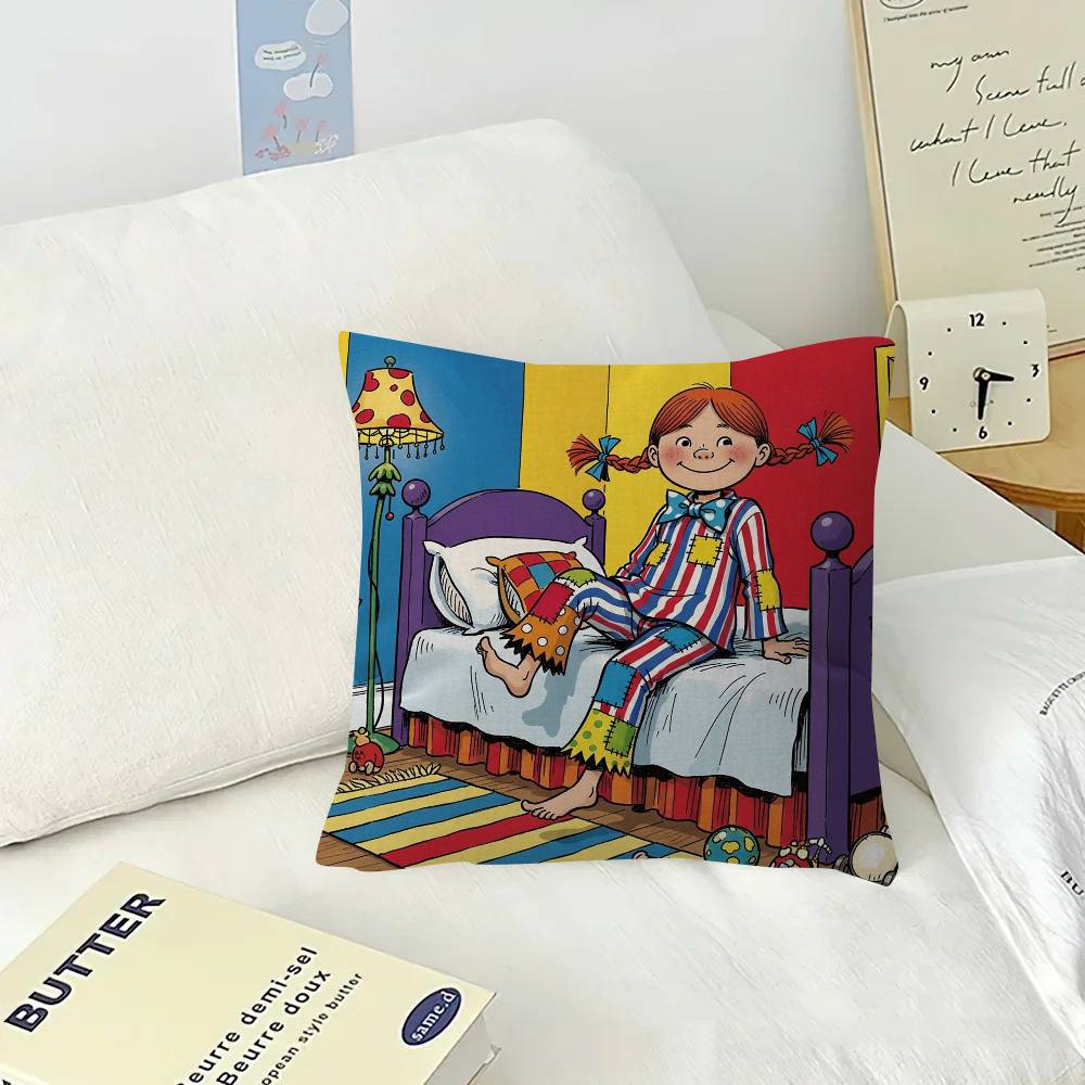 Cartoon Pippi L-longstocking Cute Maple Design Cushion Cover Happy Autumn Harvest decor Holiday Decorati Pillow Cover