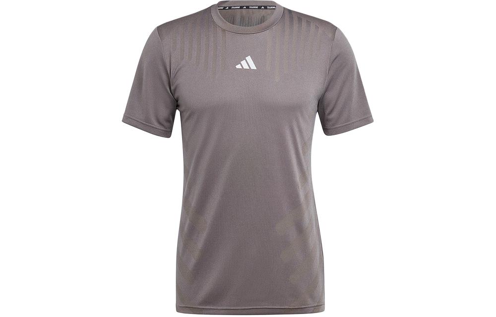 Adidas T Shirts Men s Gray Crew Neck Moderate Straight Fit IS3735