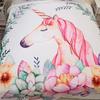Comforter 3D Print Pink Flowers Unicorn Bedding Set For Girl And Kidcartoon Twin Cute Birthday Presenthome Textile 150X200