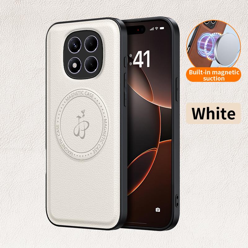 Luxury Magnetic Stand Holder Leather Phone Case For Xiaomi Redmi 14C 13C Redmi Note 13 14 Pro Wireless Charging Logo Cover