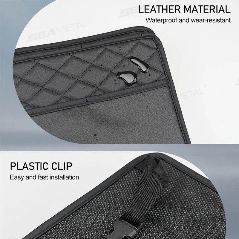 Multifunctional Car Seat Storage Bag Leather Storage Bag Garbage Bag Hanging Storage Bag Suitable For Most Car Models