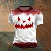 Men's Short Sleeve T-Shirt Round Neck Lightweight Breathable Halloween Print Casual Top