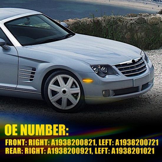 4PCS Left Right Clear Lens Side Marker Lights For Chrysler Crossfire 2004-2008