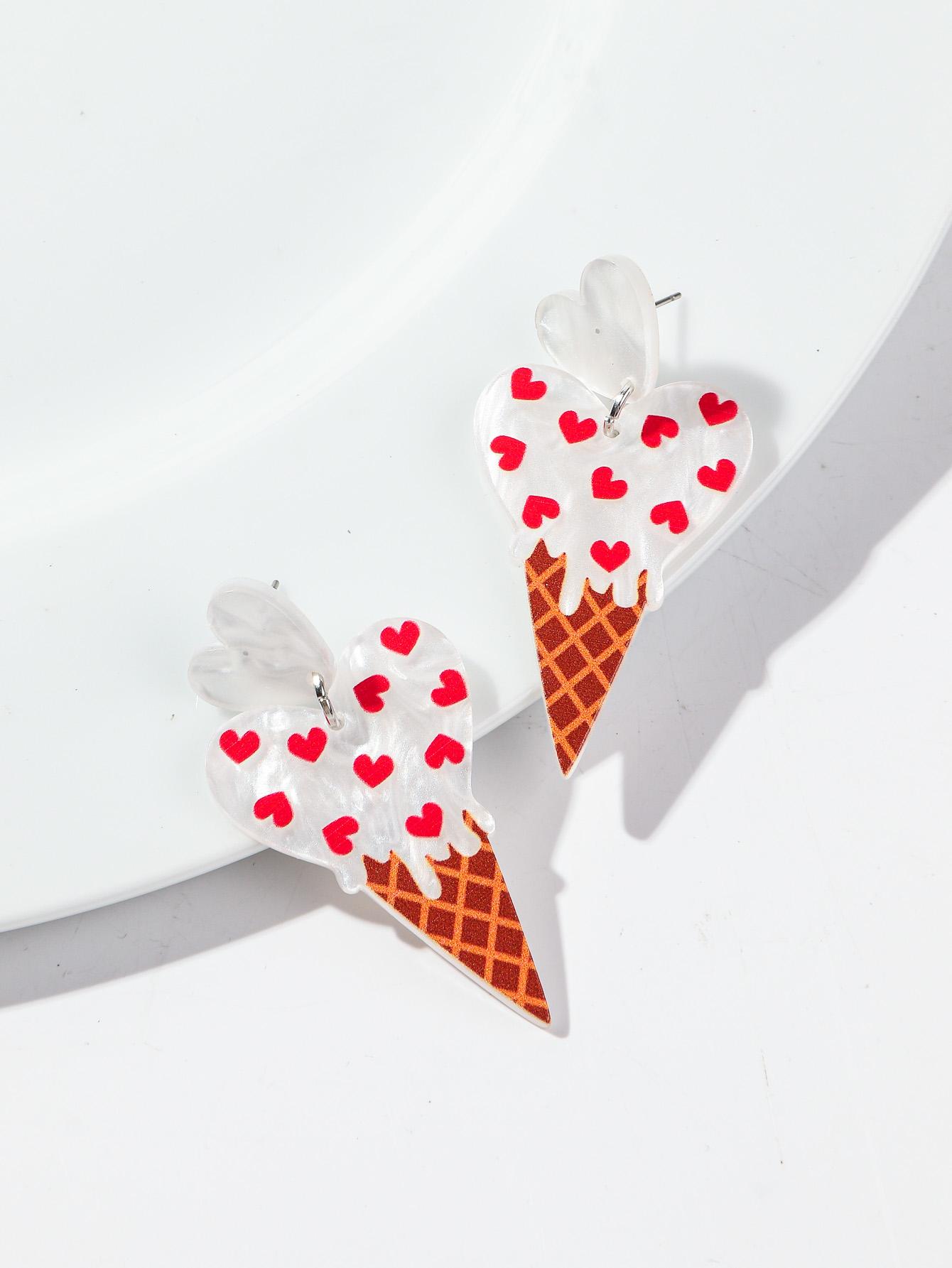 Cute Heart Heart Cat Acrylic Earrings Women Statement Peach Kitten Drop Earring Fashion Jewelry Valentine s Day Gifts
