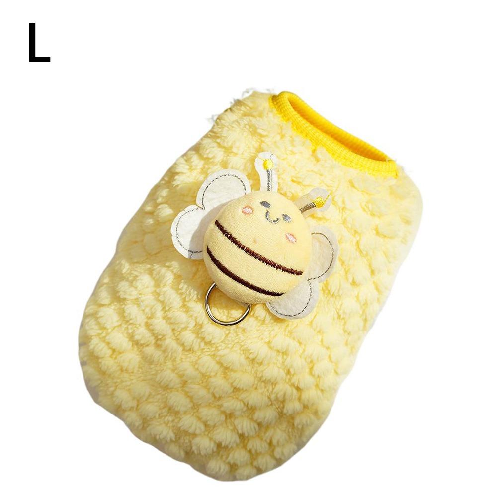 New Soft Pet Dog Clothes Bee Pattern Pet Accessories Dog Clothing Catoon Cat Autumn Winter Clothes Pomeranian