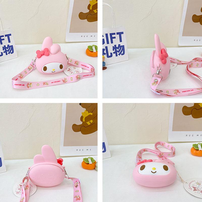 Cute Cartoon Silicone Kids Shoulder Bag Plush Toy Coin Purse Messenger Gift For Children