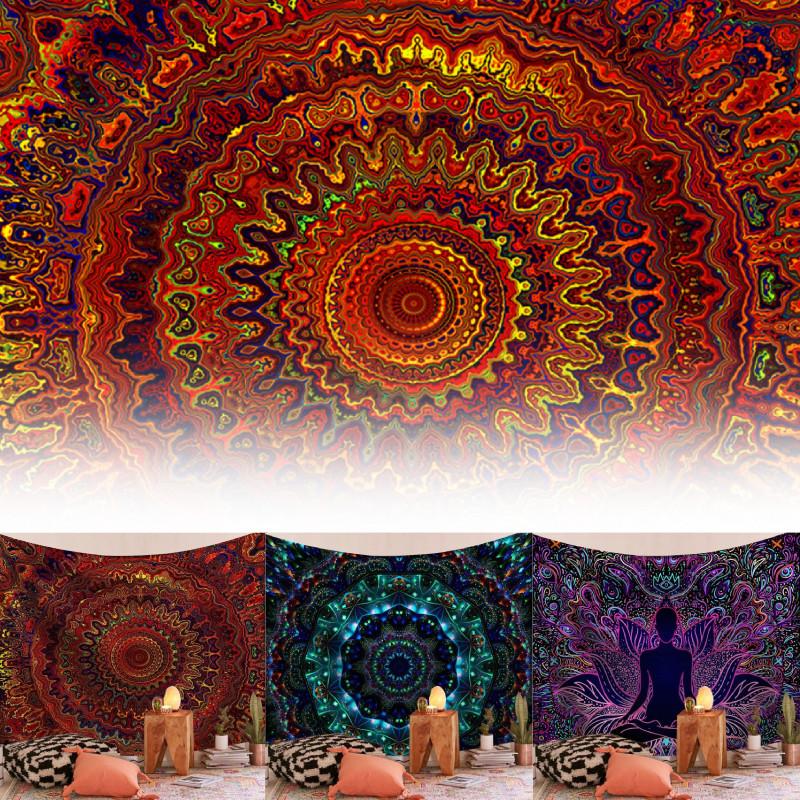 Beach Sandy Tapestries Throw Rug Wall Hanging Blanket Indian Mandala Tapestry