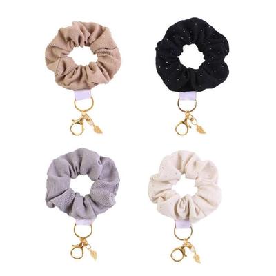 Practical Scrunchie Keyring Bracelet Sturdy Alloy Hair Tie Fashion Accessory for Women's Everyday Use Casual Wear