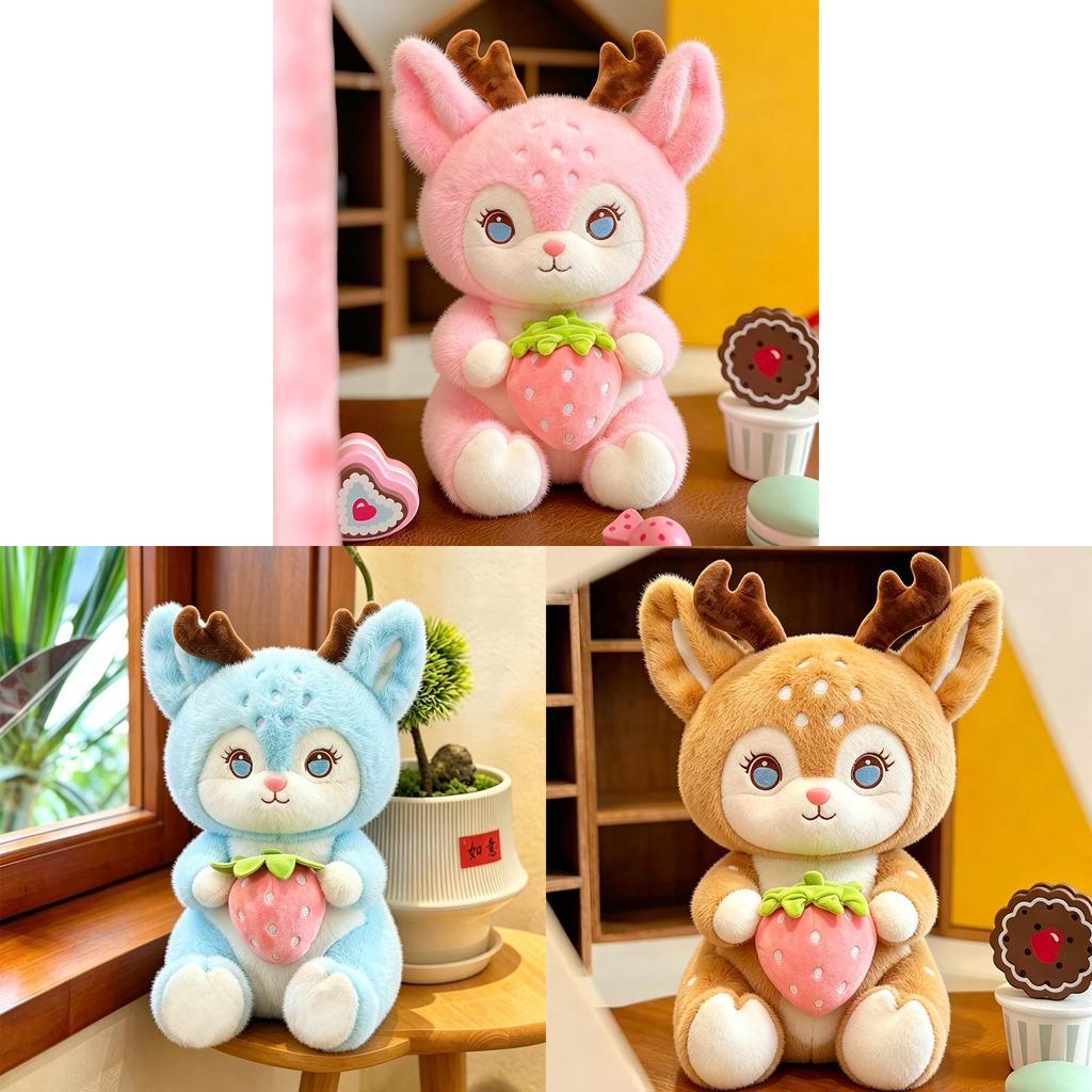Plush Deer Stuffed Animal With Polyester Fiber Fill For Kids And Adults