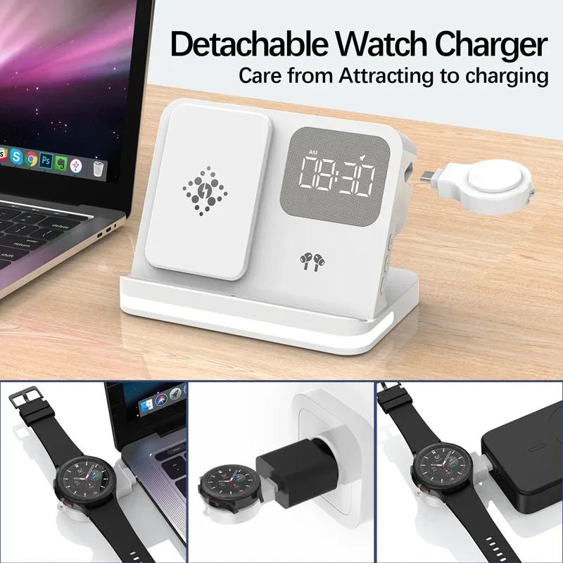 6 In 1 Wireless Charger Stand For iPhone Samsung S23 S22 Ultra Note Fold Galaxy Watch 5 4 Active Buds Fast Charging Dock Station