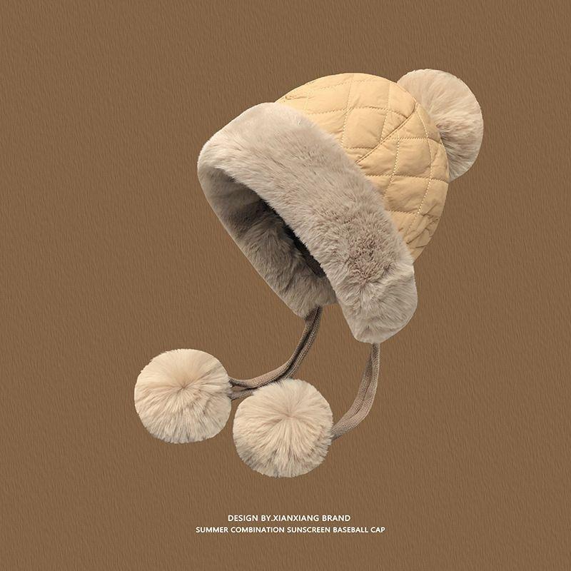 

Шапка Лей Фэна детская зимняя плюшевая шапка утолщенная теплая шапка защита ушей для велоспорта электромобиля ветрозащитная и холодостойкая шерстяная шапка женская