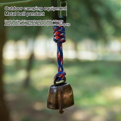 Bear-Repelling Iron Bell Outdoor Bear Bell Super Loud Bear Scare Bell Camping Gear With Keychain For Backpacking Hiking Walking