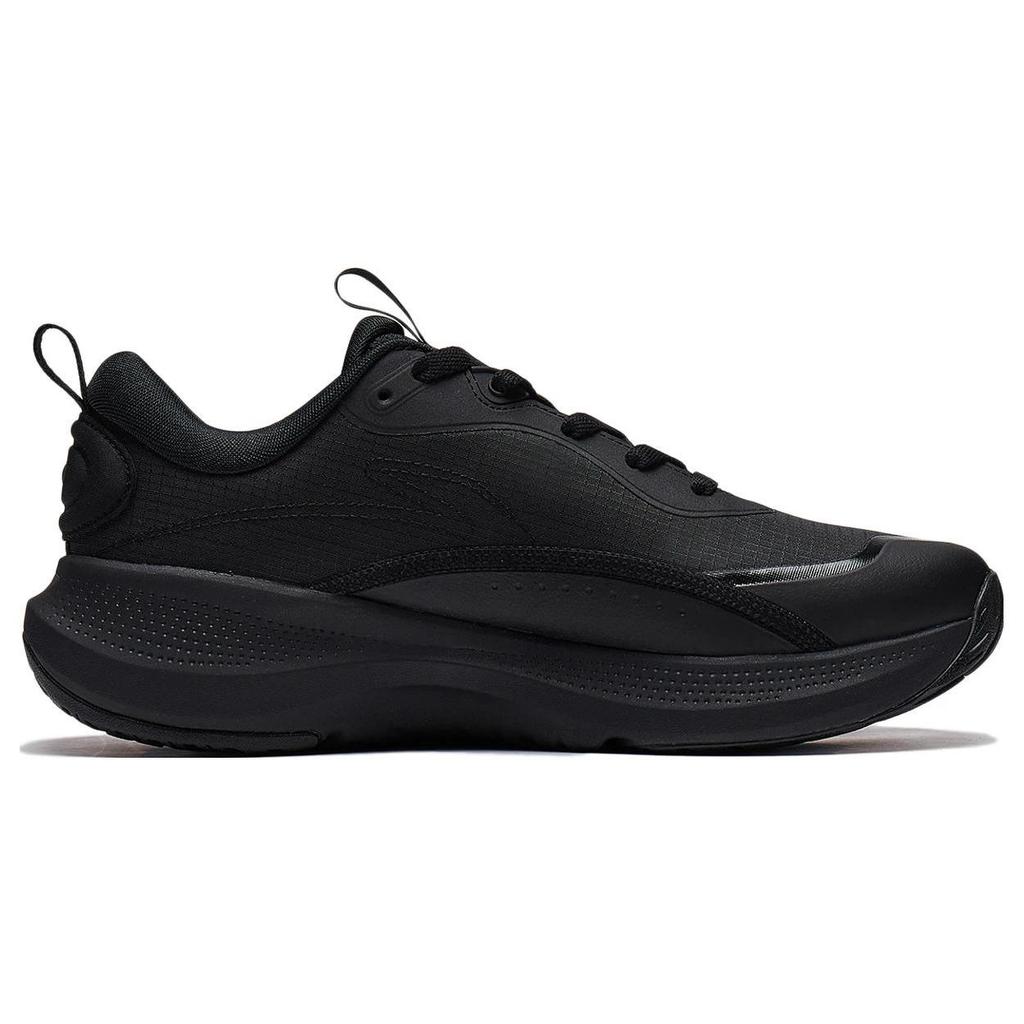 Li Ning Element Cushioning, Wear Resistant Low top Casual Shoes Unisex Black Silver AGLT179-4