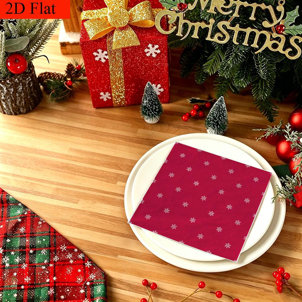 20pcs Disposable Napkins with Snowflake Pattern Print for Wedding,Parties,and Daily Use for Thanksgiving Fall Christmas Table Decoration
