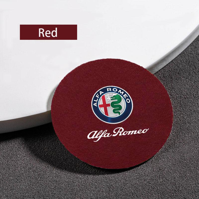 Car Water Coasters Non-slip Insulation Pad Round Cup Groove Mat For Alfa Romeo giulia stelvio giulietta 159 147 156 AccessoriesLR1 