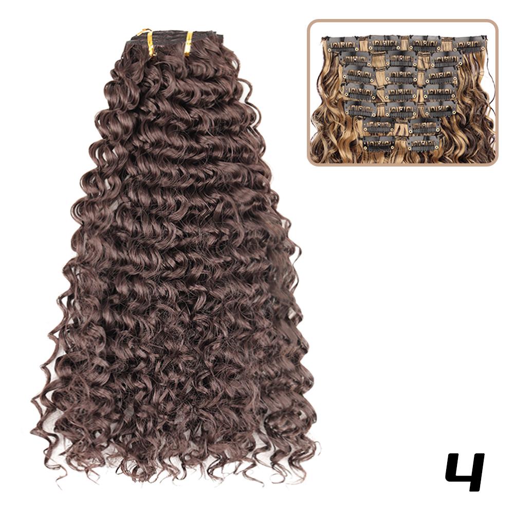 XINRAN Synthetic Long Curly Clip In Hairpieces Extensions Natural Wig Clip In Wig For Women Daily Use