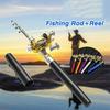 Pocket Telescopic Fishing Tackle Rod Aluminum Alloy Fiberglass Pole Reel