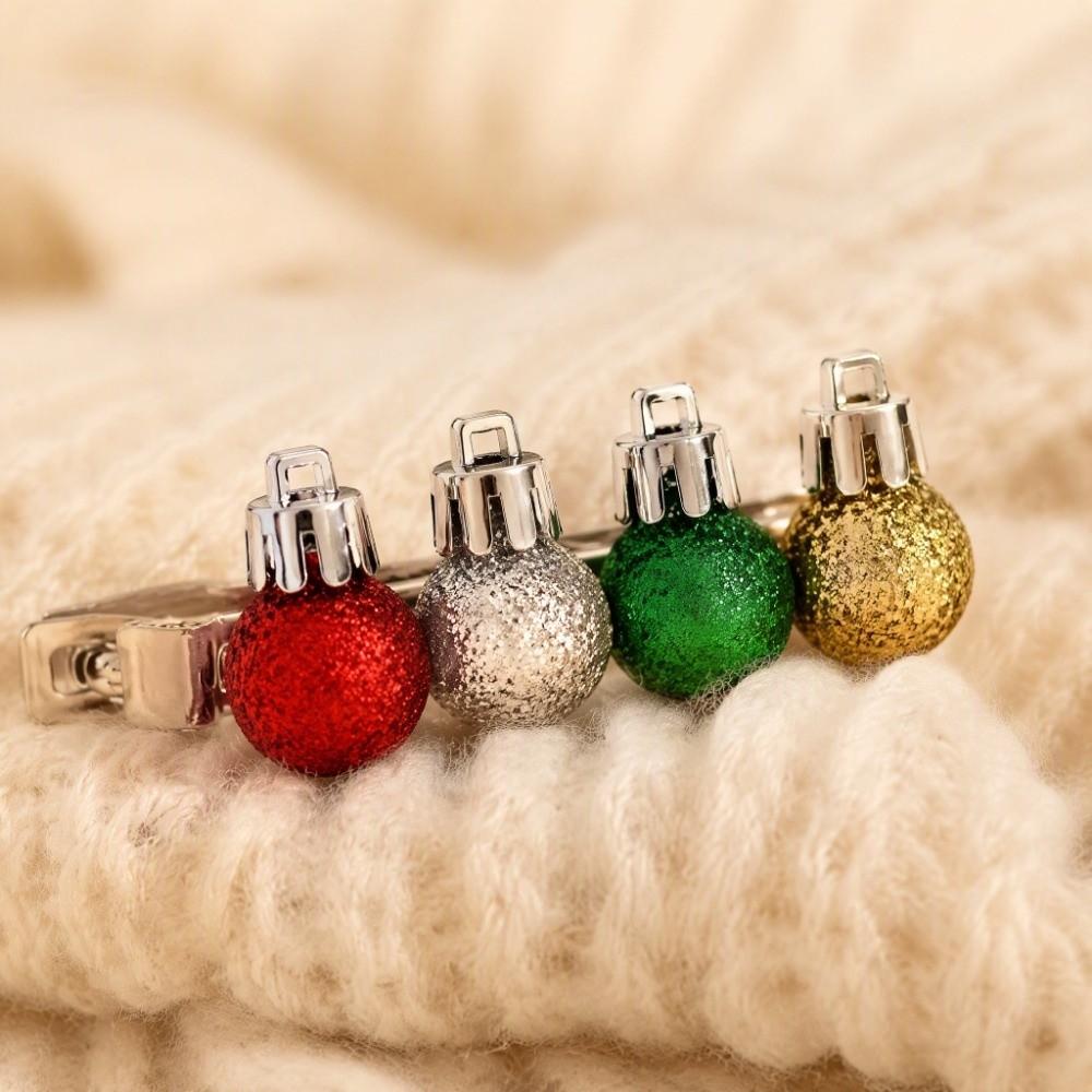 Multicolored Xmas Ball Ponytail Clip Glitter Christmas Hair Accessories Christmas Hair Clip Gift