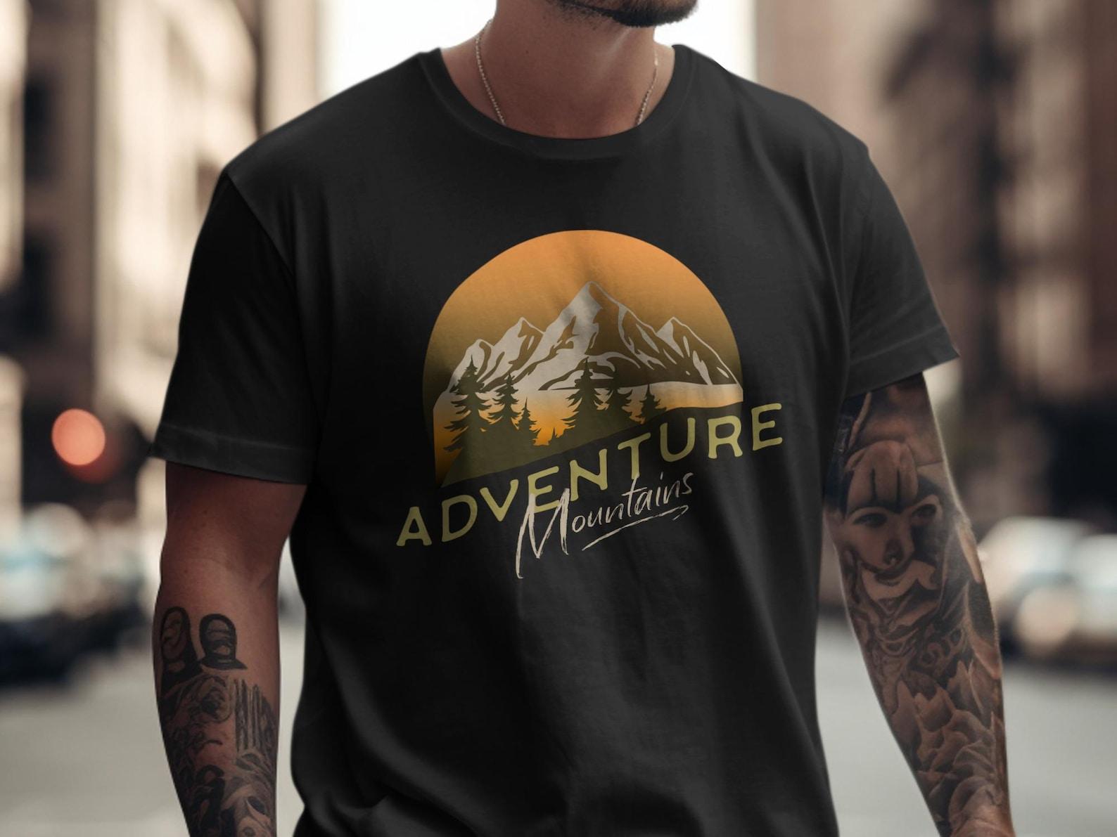 Adventure Mountains T-Shirt, Nature Lover Tee, Hiking Gift, Outdoor Explorer Shirt, Camping & Wanderlust Mountain Graphic Top S