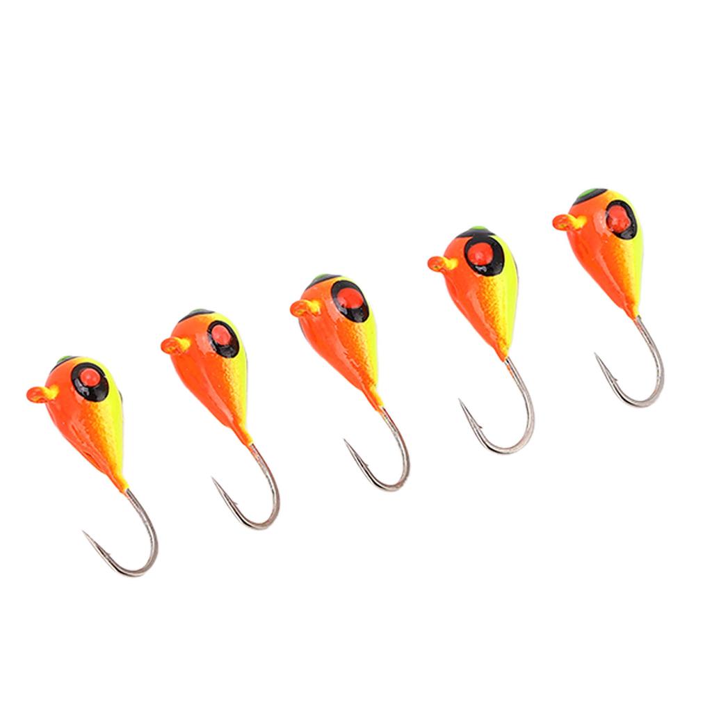 5PCS Ice Fishing Hooks 5MM High Carbon Steel Ice Fishing Jig Lures for Outdoor Fishing Accessories