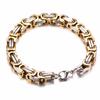 Vnox 8mm Punk Bysantine Link Chain Armbånd For Menn Rustfritt stål Heavy Male Pulseira